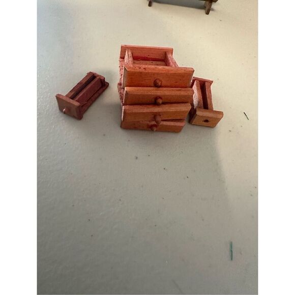 Vintage Wooden Dollhouse Miniature Furniture Set - Picture 10 of 10
